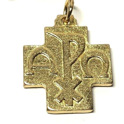 Chi Rho - Cross Blessed by Pope - Brass Medal - Pendant | Catholically