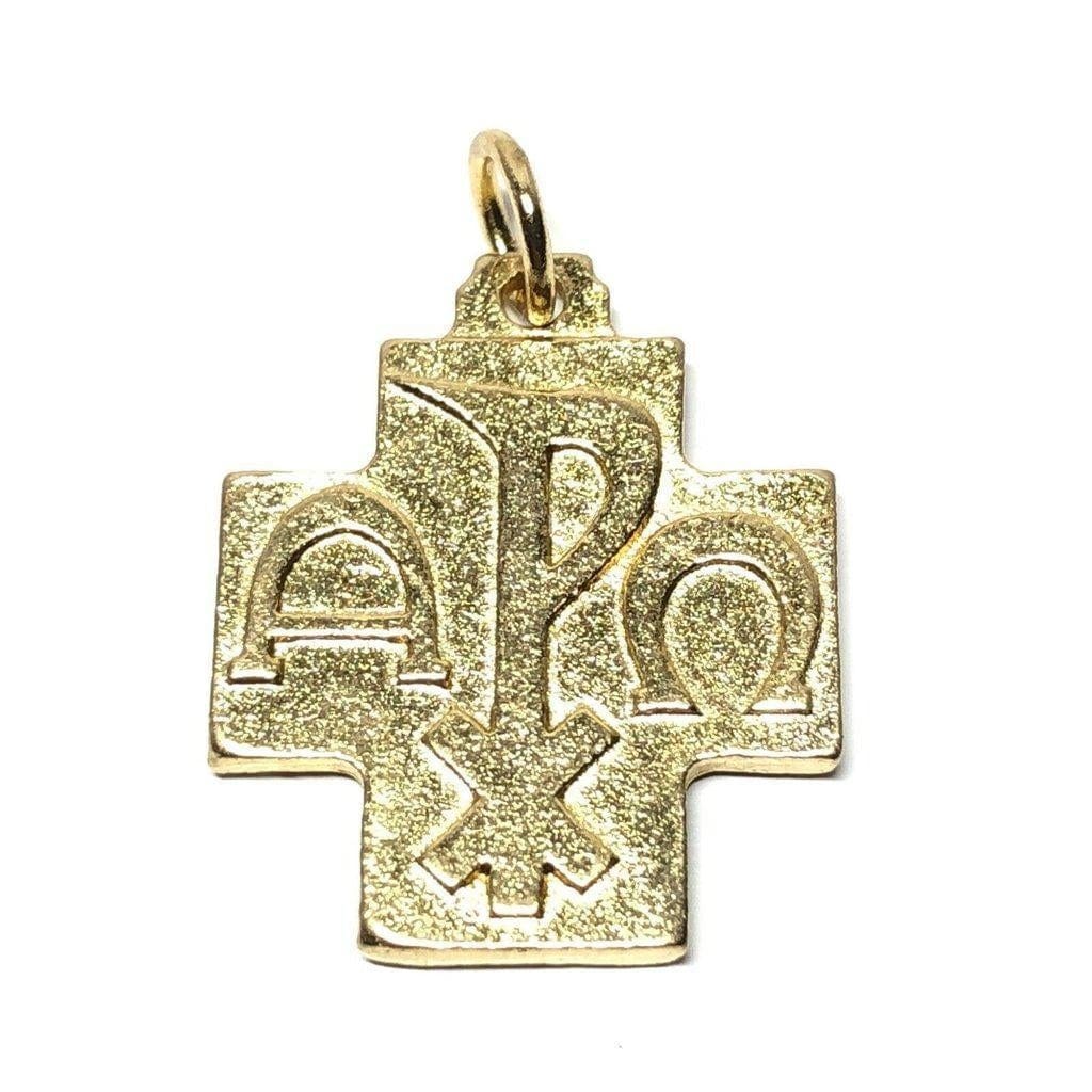 Chi Rho - Cross Blessed by Pope - Brass Medal - Pendant | Catholically