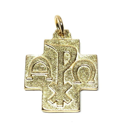Chi Rho - Cross Blessed by Pope - Brass Medal - Pendant | Catholically