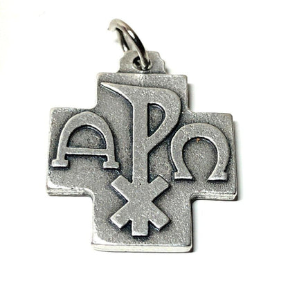 Chi Rho - Cross Blessed by Pope - Catholic Medal  Pendant | Catholically
