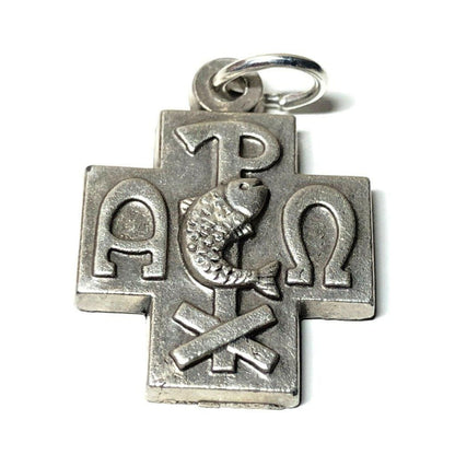 Chi Rho - Cross Blessed by Pope - Medal Pendant Charm | Catholically