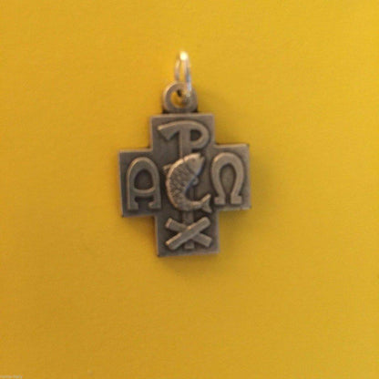 Chi Rho - Cross Blessed by Pope - Medal Pendant Charm | Catholically