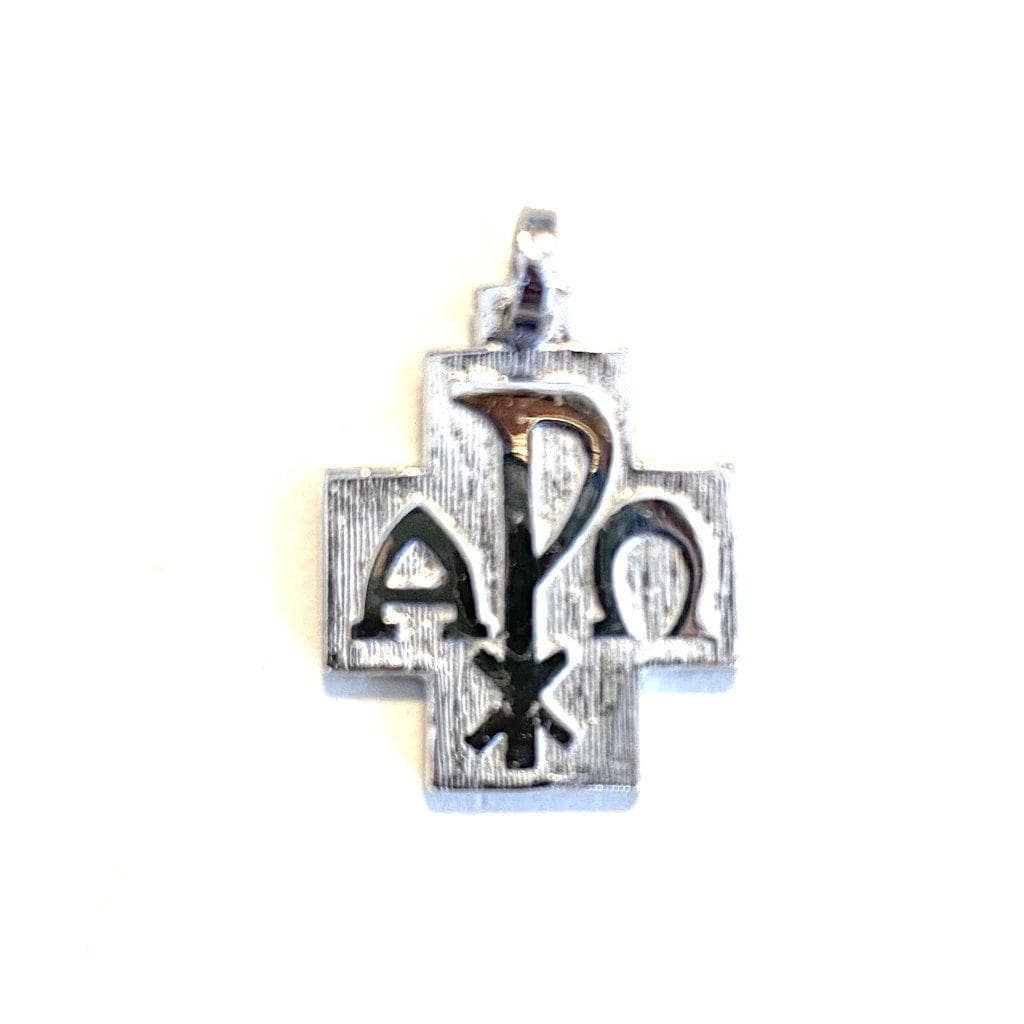 Chi Rho - Sterling Silver 925 Cross Crucifix Pendant Blessed | Catholically