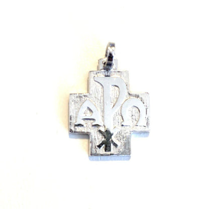 Chi Rho - Sterling Silver 925 Cross Crucifix Pendant Blessed | Catholically