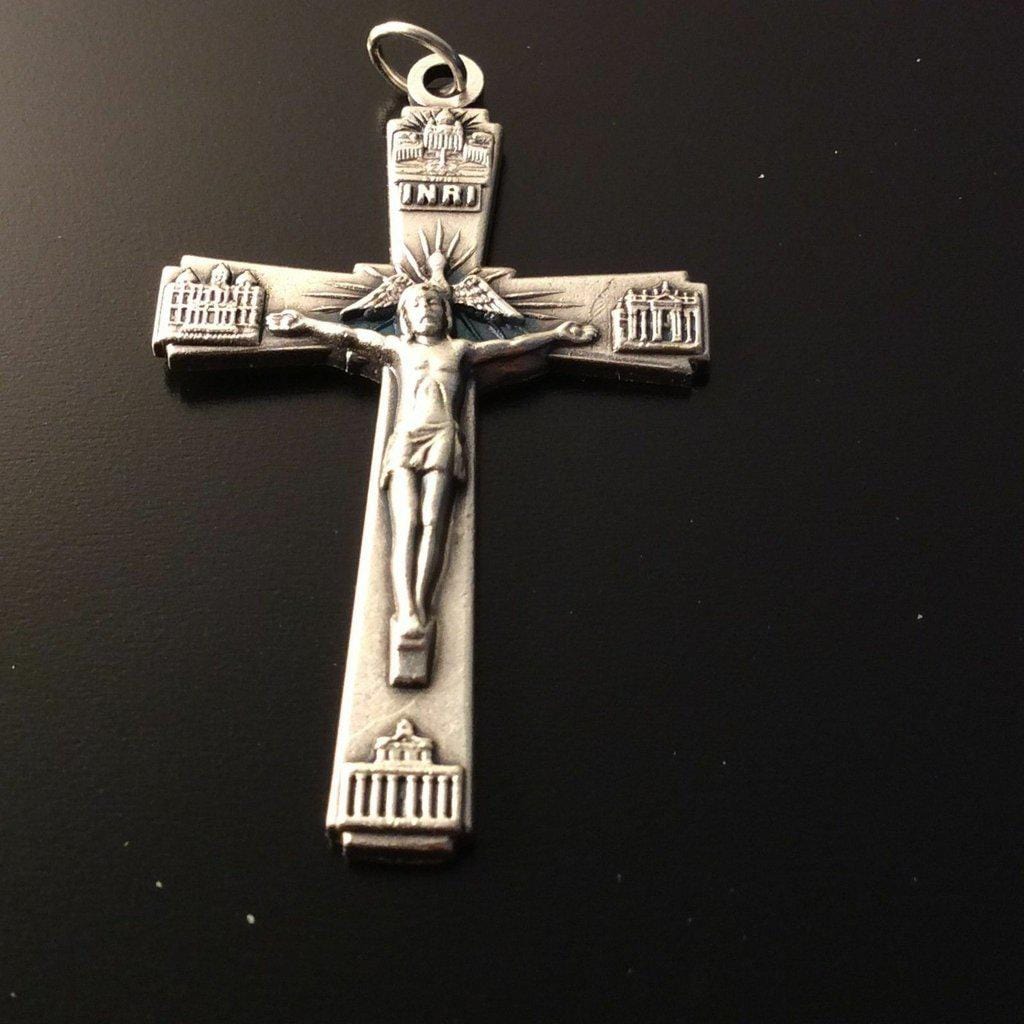Crucifix - Blessed by Pope - Cross - Rosary Parts - Metal - Pendant | Catholically