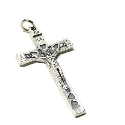 Crucifix - Blessed by Pope - Cross - Rosary Parts - Metal - Pendant | Catholically