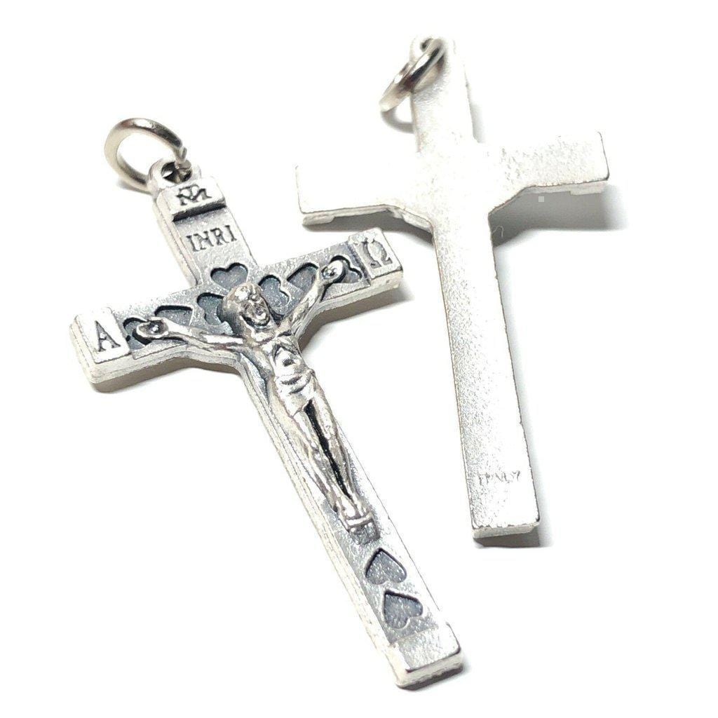 Crucifix - Blessed by Pope - Cross - Rosary Parts - Metal - Pendant | Catholically