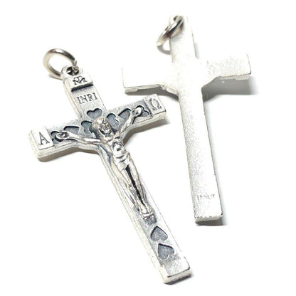 Crucifix - Blessed by Pope - Cross - Rosary Parts - Metal - Pendant | Catholically
