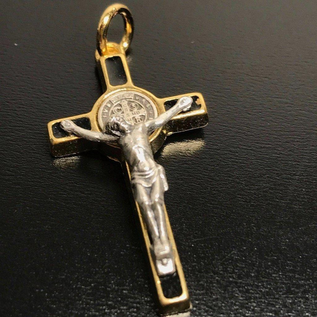 Tiny Pendant 1 1/4" Cross St. Benedict - Rosary Parts - Crucifix | Catholically