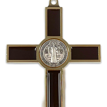 Dark Brown 7.5" St. Benedict Crucifix - Exorcism -Blessed by Pope | Catholically
