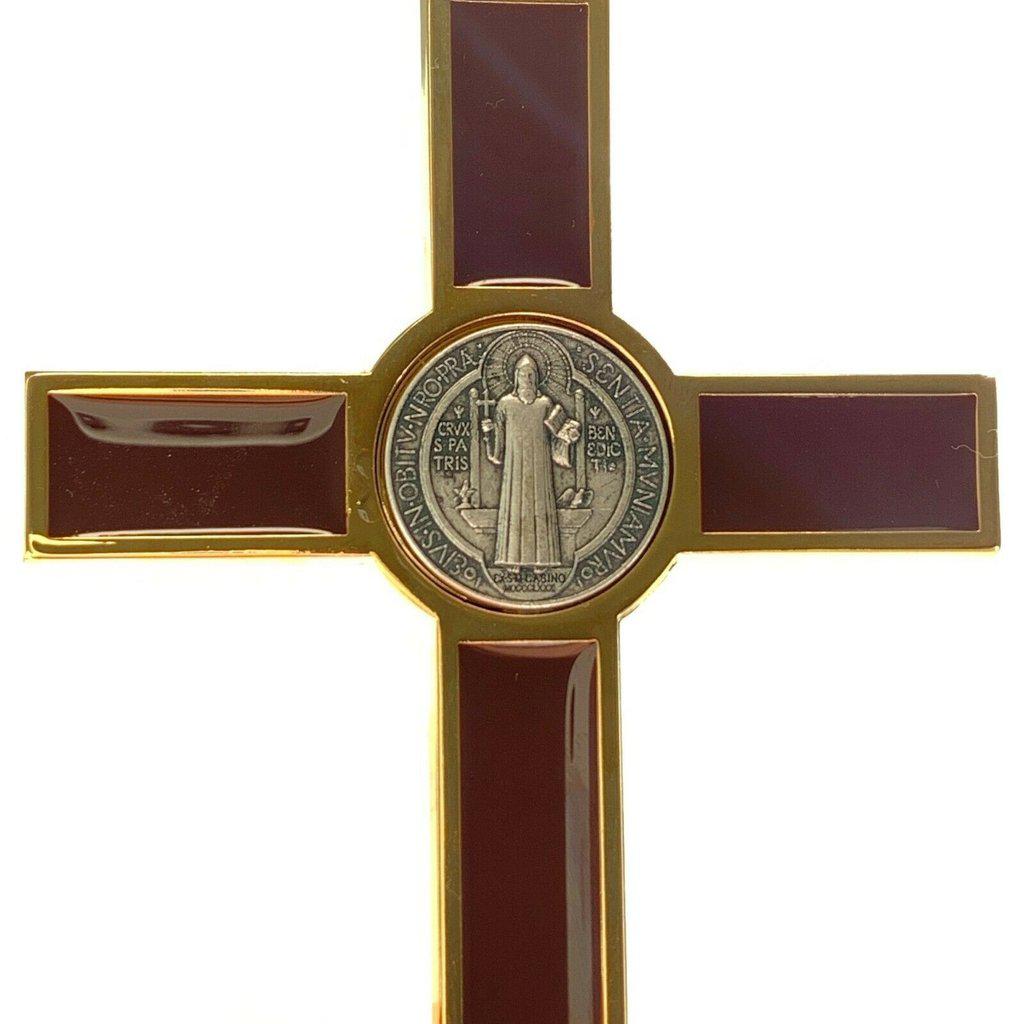 Dark Brown 7.5" St. Benedict Crucifix - Exorcism -Blessed by Pope | Catholically