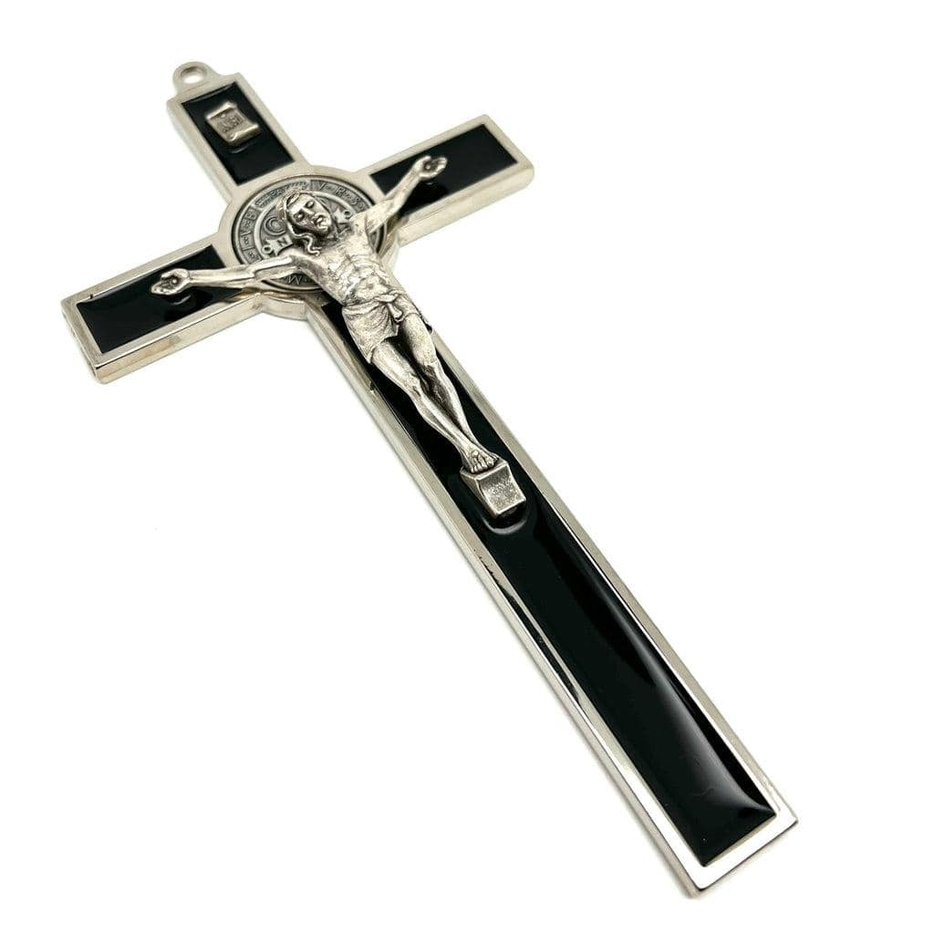 Dark Brown 7.5" St. Benedict Crucifix - Exorcism -Blessed by Pope | Catholically
