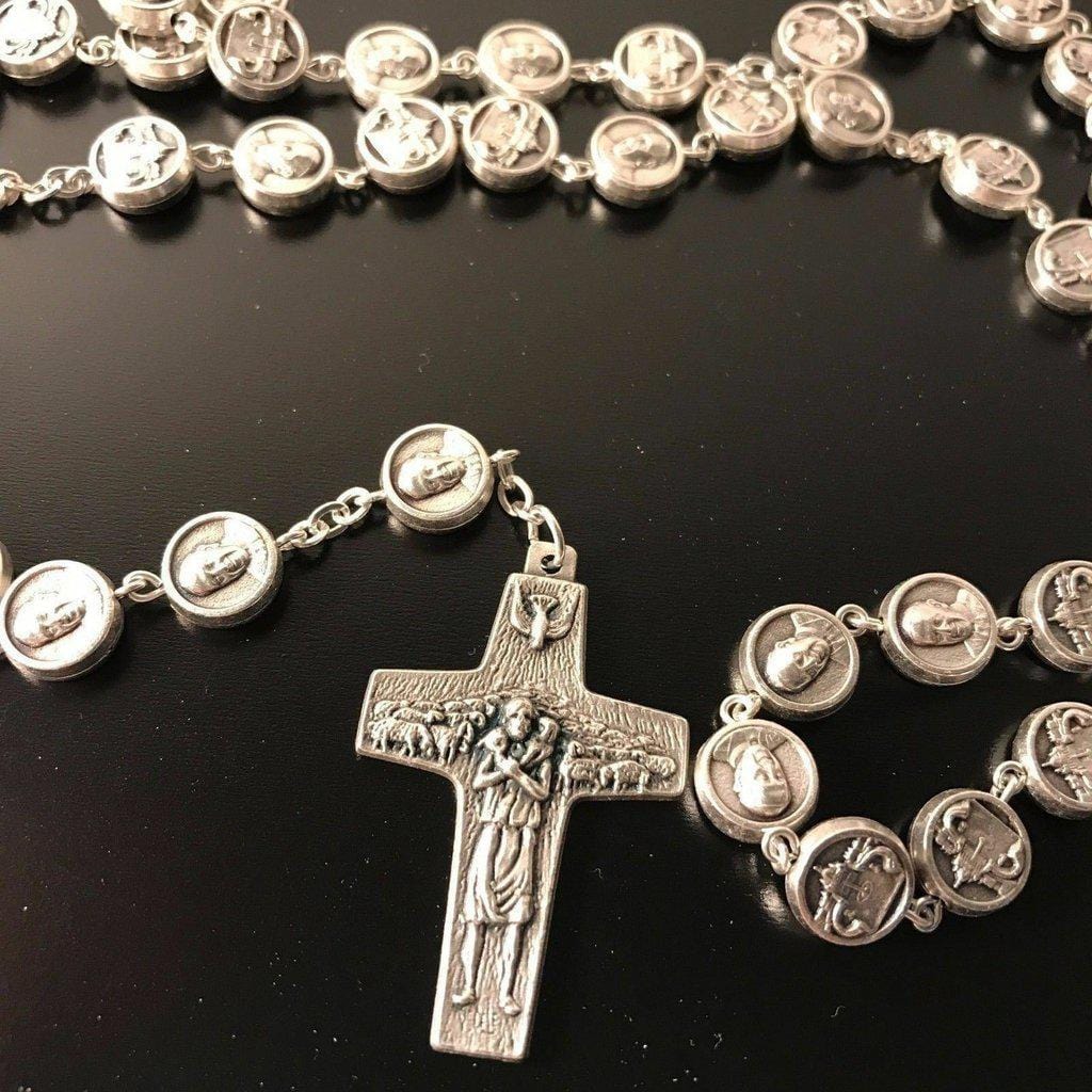 Dedicated To Pope Francis - Metal Rosary Blessed By Pope - Heavy! | Catholically