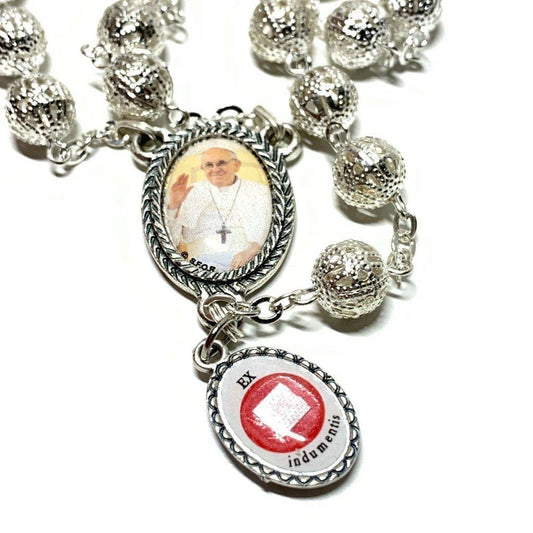 Dedicated To Pope Francis & St. John Paul II - Filigree Rosary Blessed By Pope | Catholically