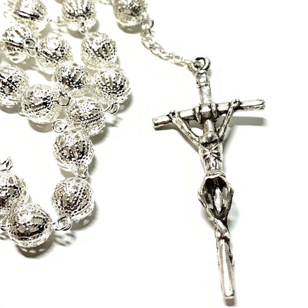 Dedicated To Pope Francis & St. John Paul II - Filigree Rosary Blessed By Pope | Catholically
