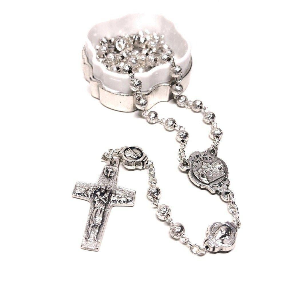 Dedicated To Pope Francis - Tiny Rosary w/ Case - Blessed By Pope | Catholically