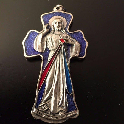 Divine Mercy Of Jesus Pectoral Cross Crucifix - Blessed by Pope | Catholically