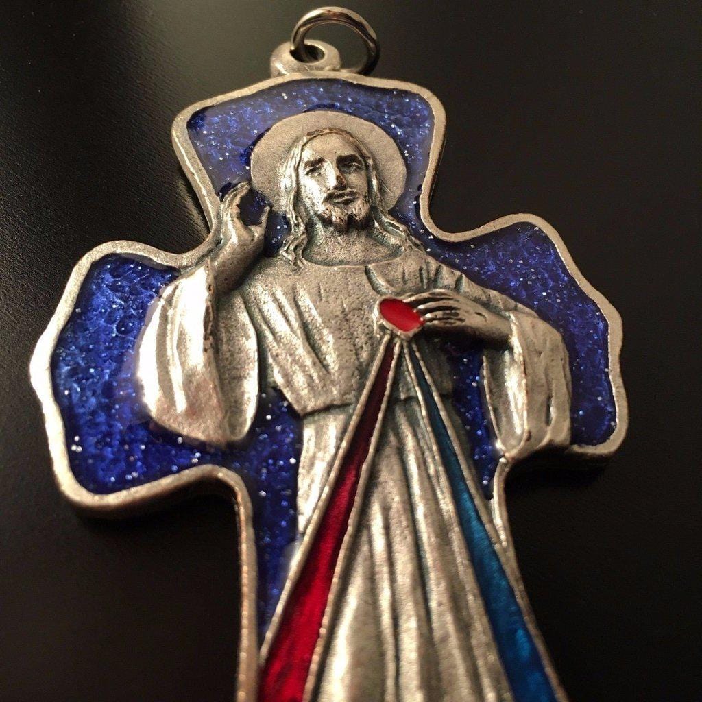 Divine Mercy Of Jesus Pectoral Cross Crucifix - Blessed by Pope | Catholically