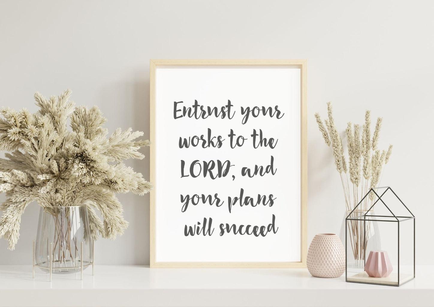 Entrust Your Work: Printable - Scripture Art print | Catholically
