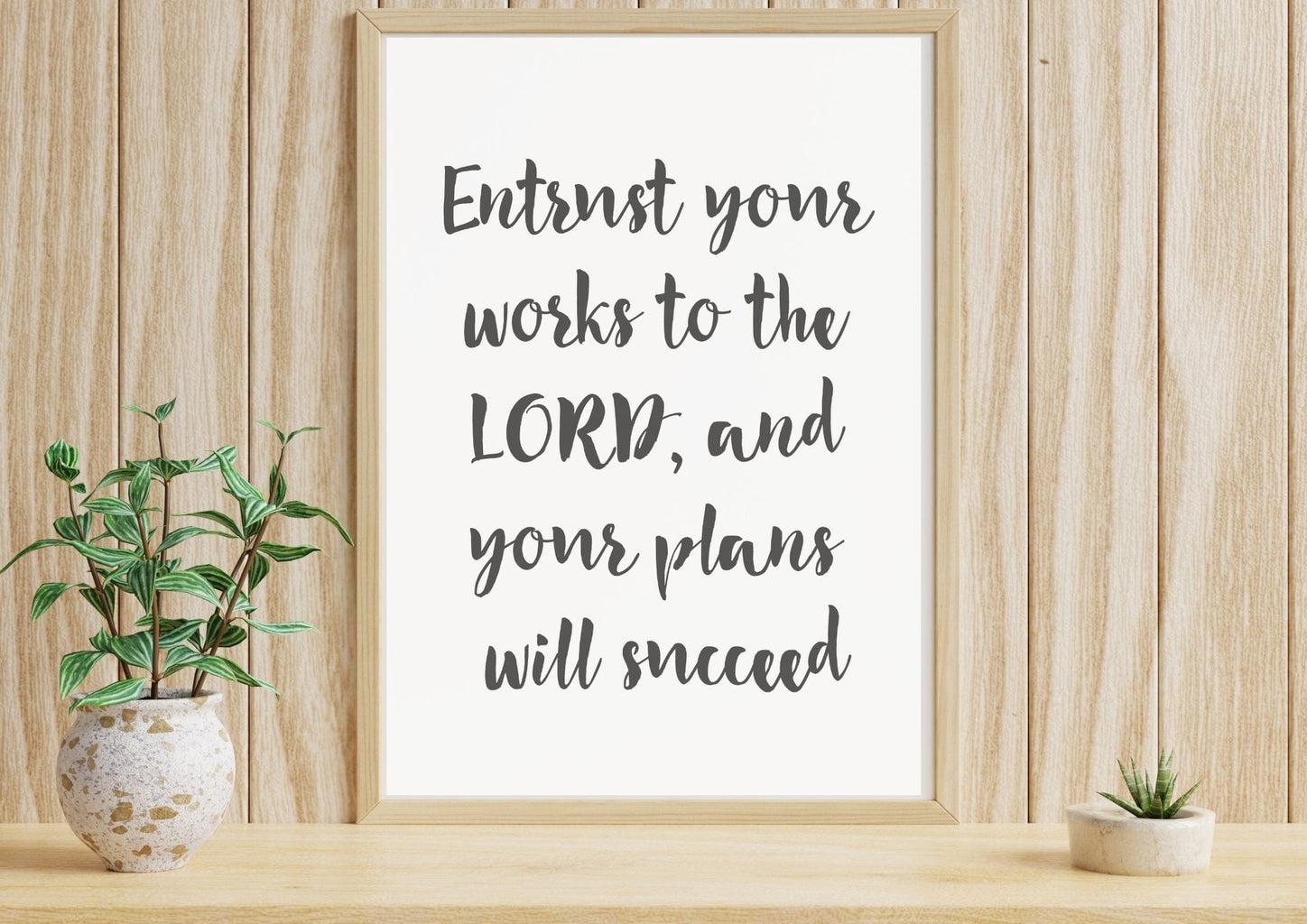 Entrust Your Work: Printable - Scripture Art print | Catholically