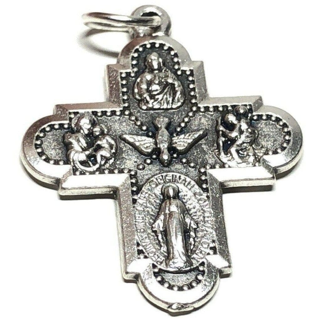 Four Way Greek Cross - Crucifix - Blessed By Pope - Rosary Parts | Catholically