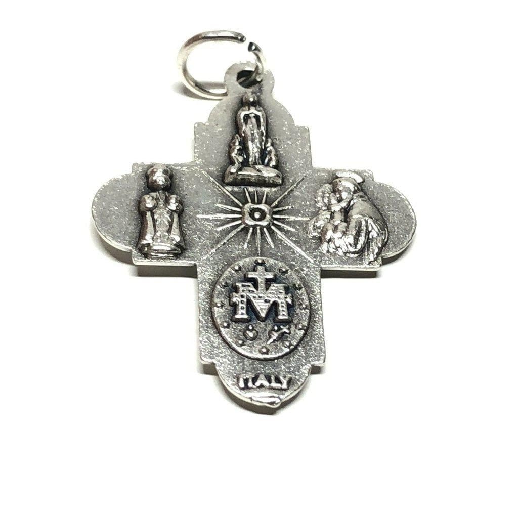 Four Way Greek Cross - Crucifix - Blessed By Pope - Rosary Parts | Catholically