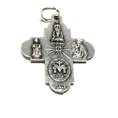 Four Way Greek Cross - Crucifix - Blessed By Pope - Rosary Parts | Catholically