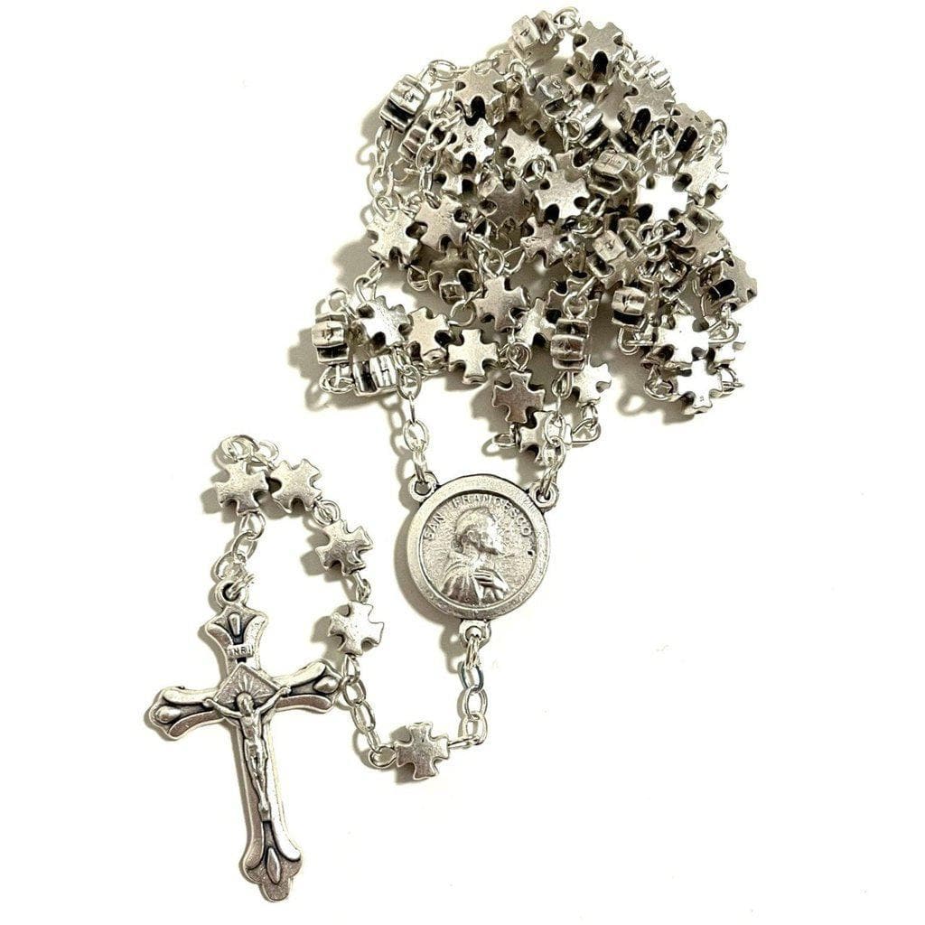 Franciscan Rosary Blessed Pope w/ St. Francis Asissi Relic Soil From Tomb | Catholically