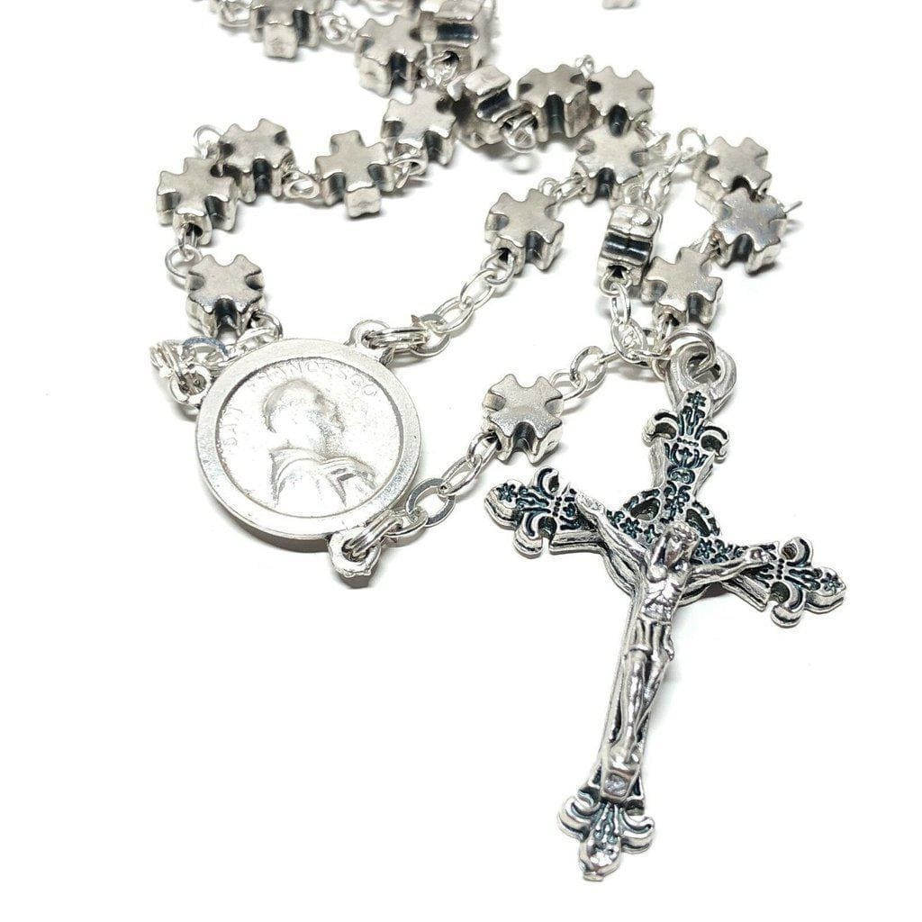 Franciscan Rosary Blessed Pope w/ St. Francis Asissi Relic Soil From Tomb | Catholically