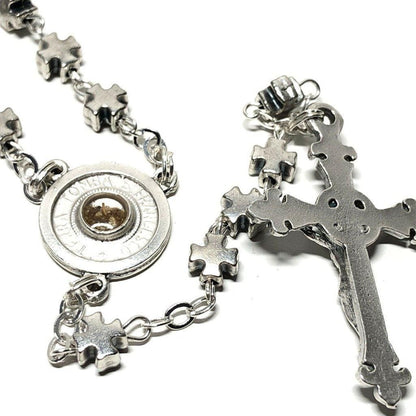 Franciscan Rosary Blessed Pope w/ St. Francis Asissi Relic Soil From Tomb | Catholically