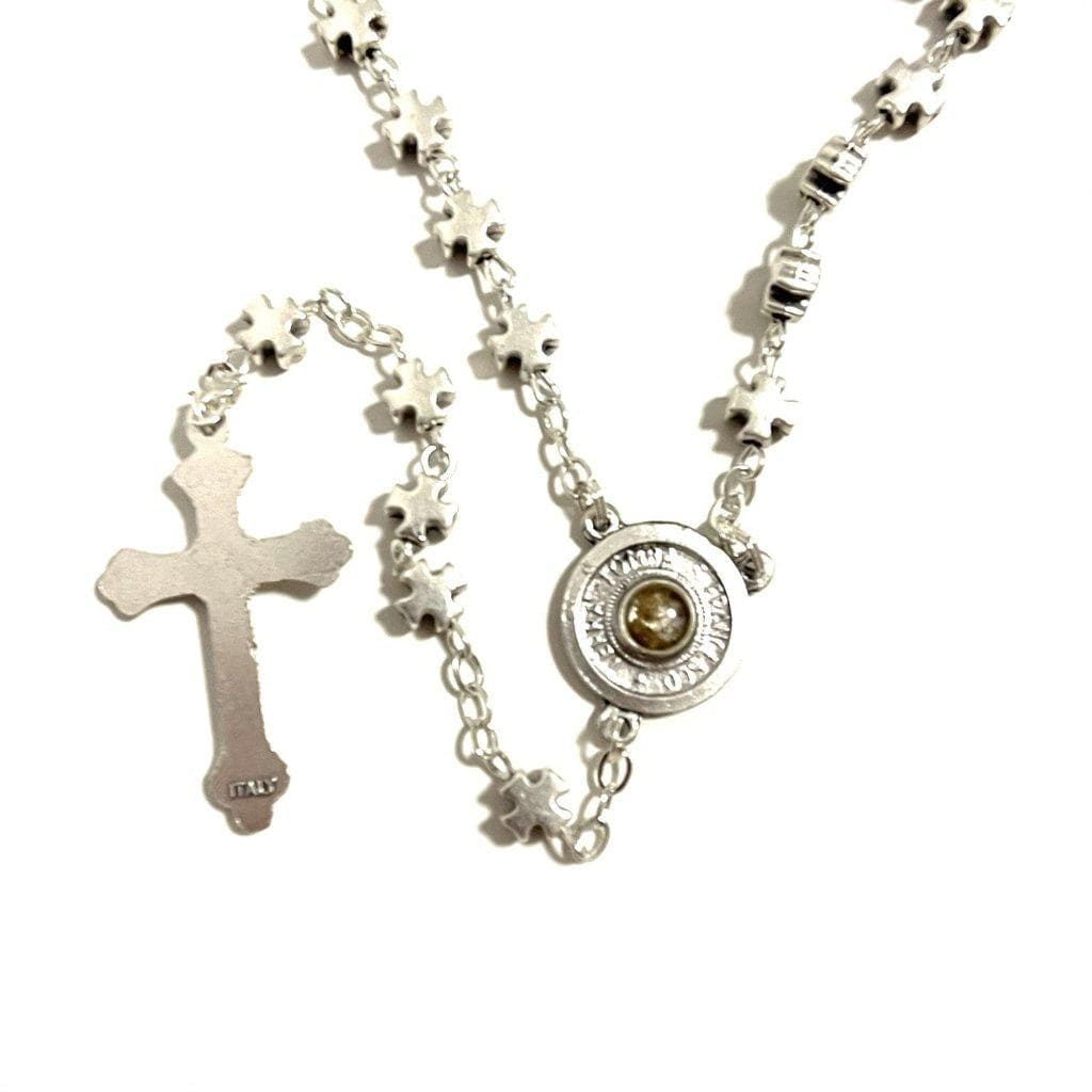 Franciscan Rosary Blessed Pope w/ St. Francis Asissi Relic Soil From Tomb | Catholically