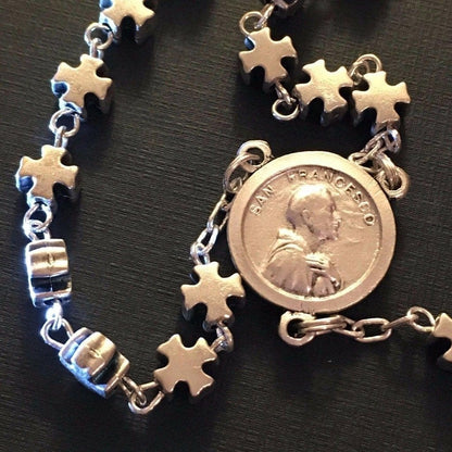 Franciscan Rosary Blessed Pope w/ St. Francis Asissi Relic Soil From Tomb | Catholically