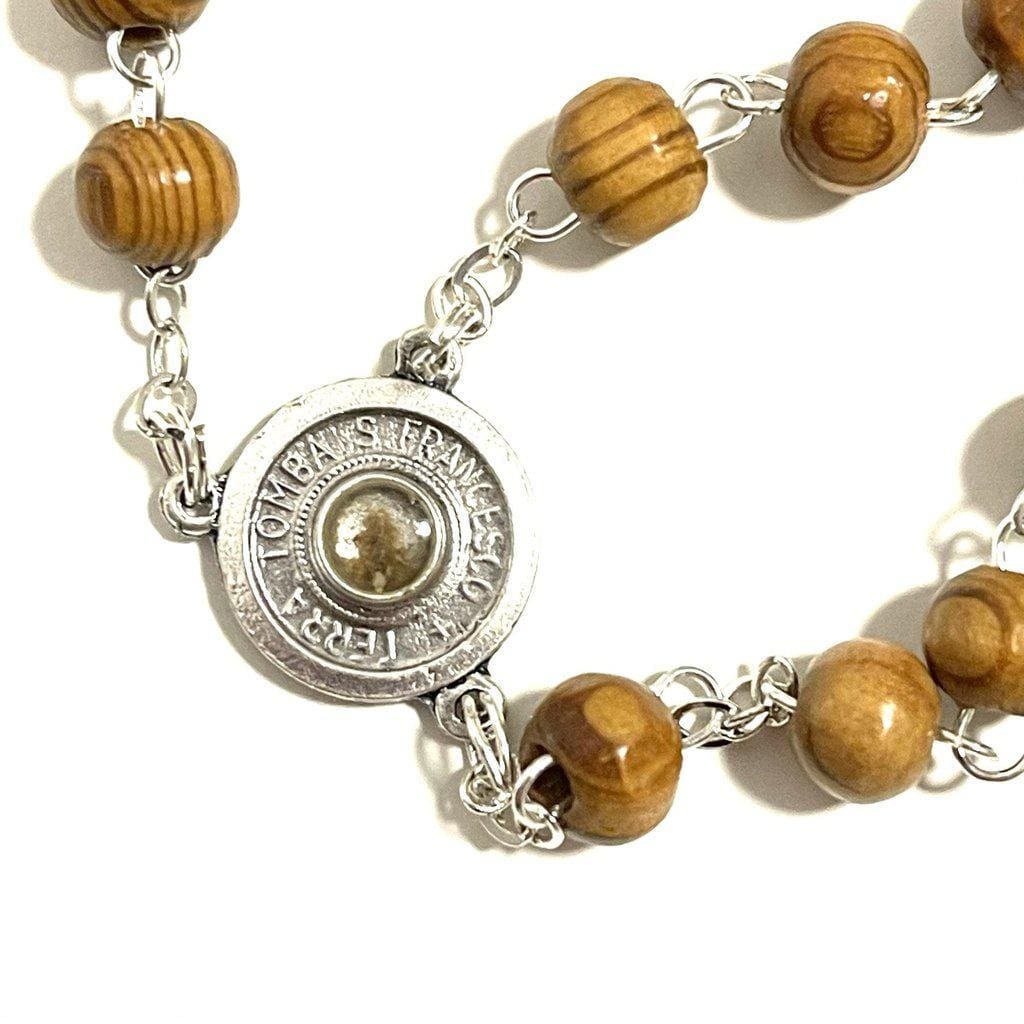 Franciscan Rosary - St. Francis Assisi Relic Soil -  Blessed | Catholically