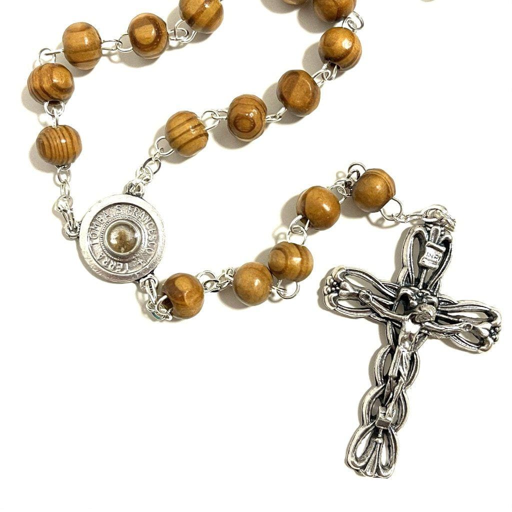 Franciscan Rosary - St. Francis Assisi Relic Soil -  Blessed | Catholically
