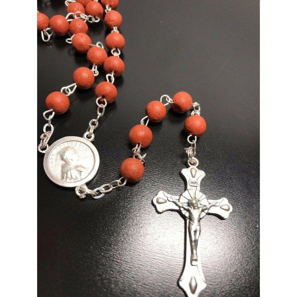 Franciscan Rose Petals Rosary Blessed By Pope  St. Francis Assisi - Relic Soil | Catholically