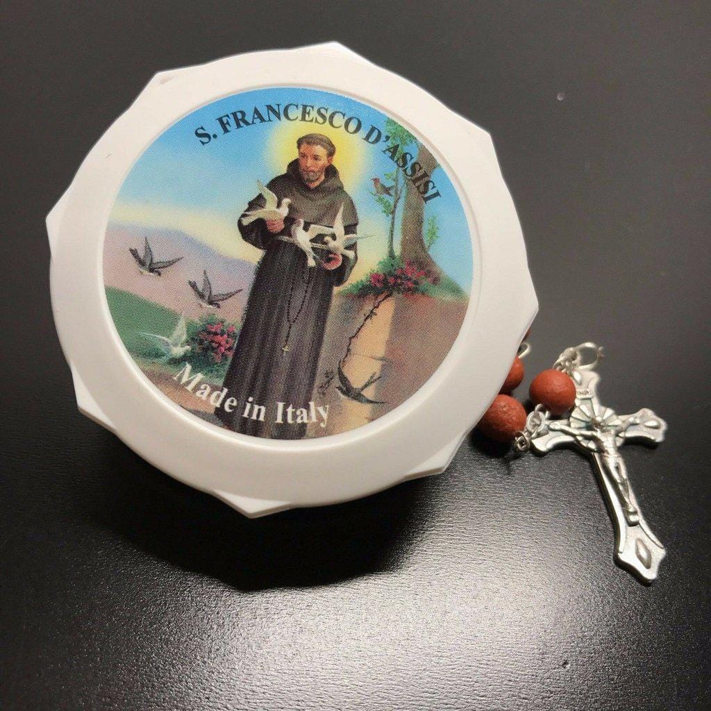 Franciscan Rose Petals Rosary Blessed By Pope  St. Francis Assisi - Relic Soil | Catholically