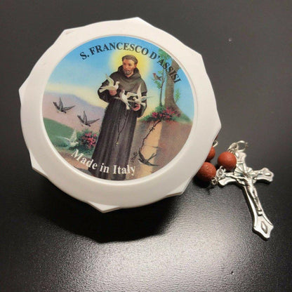 Franciscan Rose Petals Rosary Blessed By Pope  St. Francis Assisi - Relic Soil | Catholically