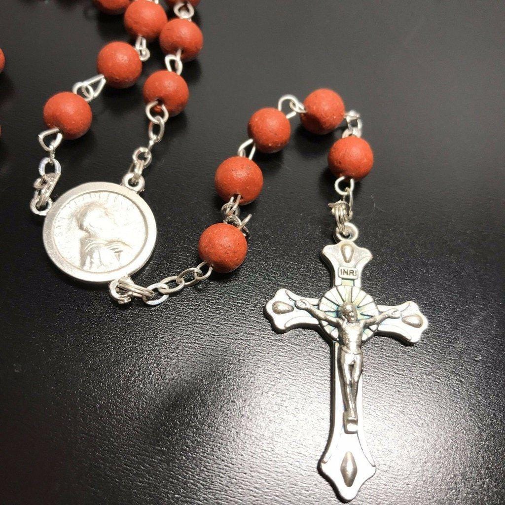 Franciscan Rose Petals Rosary Blessed By Pope  St. Francis Assisi - Relic Soil | Catholically
