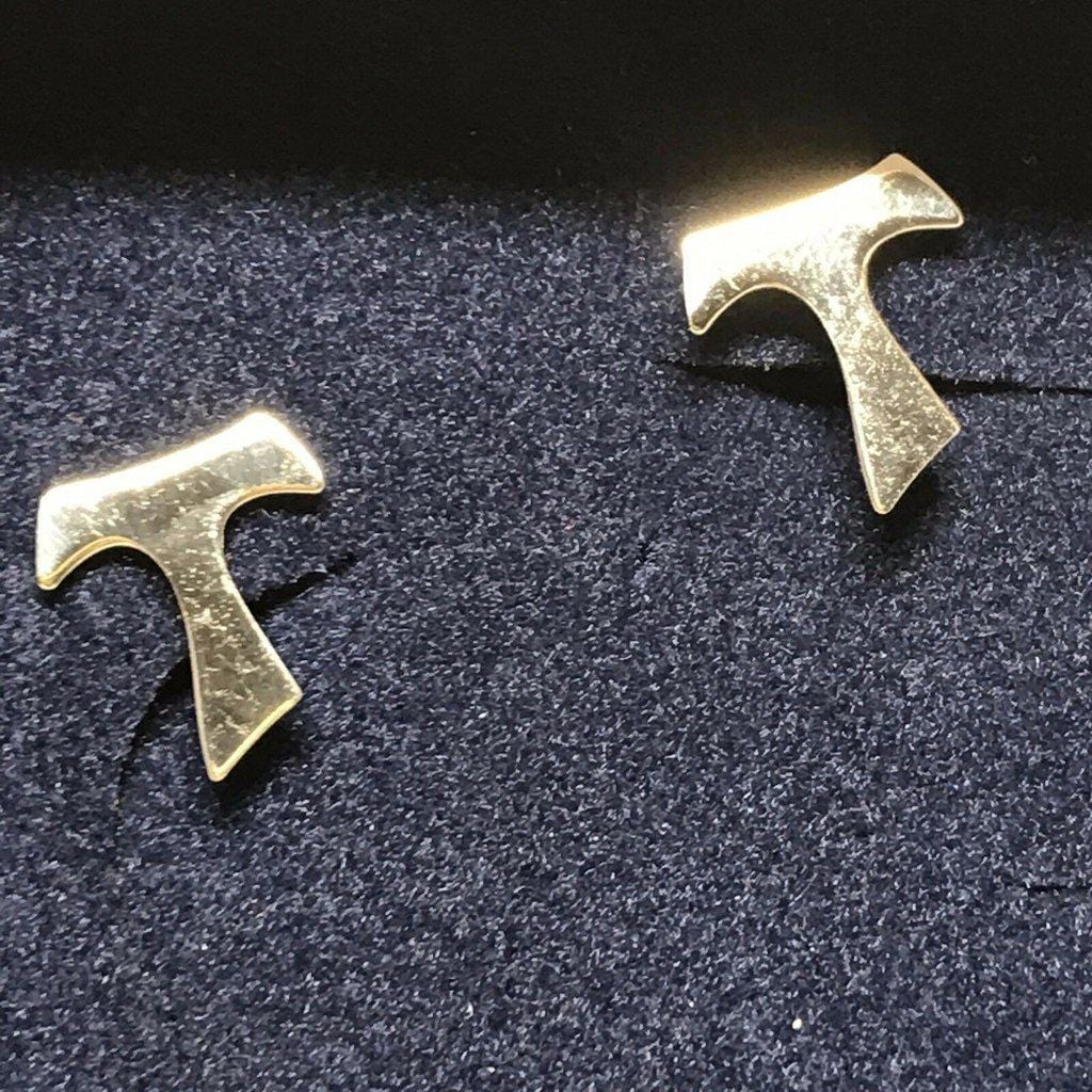 Franciscan Tau 925 Sterling Silver Earrings - Cross Crucifix Blessed By Pope | Catholically