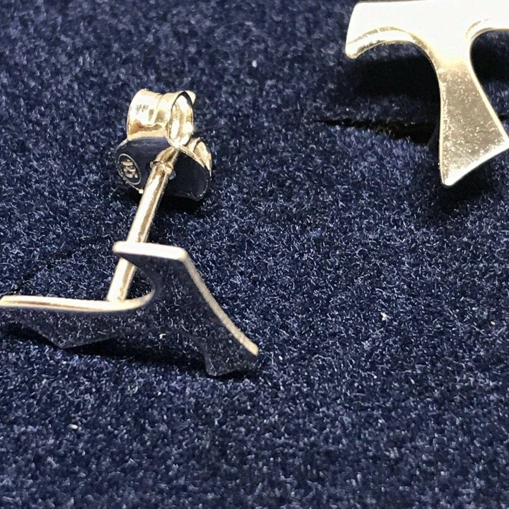 Franciscan Tau 925 Sterling Silver Earrings - Cross Crucifix Blessed By Pope | Catholically