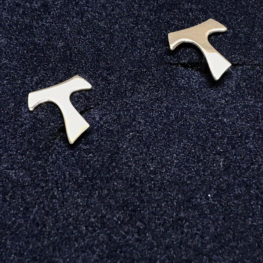 Franciscan Tau 925 Sterling Silver Earrings - Cross Crucifix Blessed By Pope | Catholically