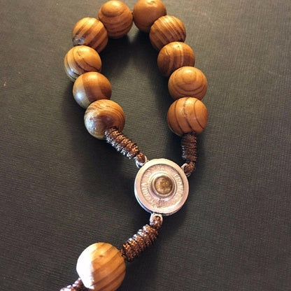 Franciscan Ten Beads Hand Rosary Blessed By Pope - St.Francis Relic Soil Tau | Catholically