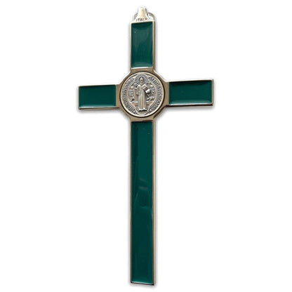 Green 7.5" St. Benedict Cross Crucifix -Exorcism -Saint -Blessed -San Benito | Catholically