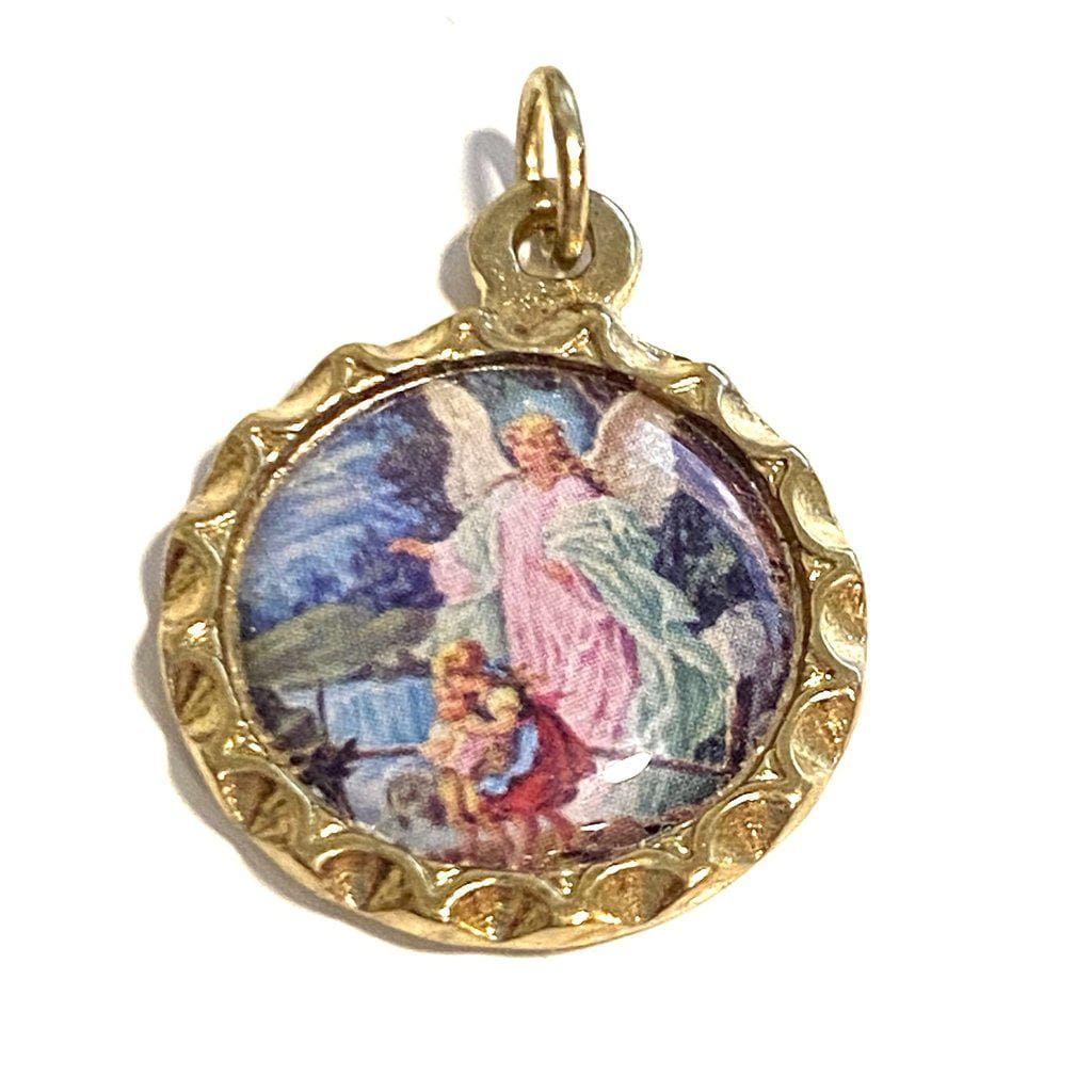 Guardian Angel Brass Medal - Pendant - Charm | Catholically