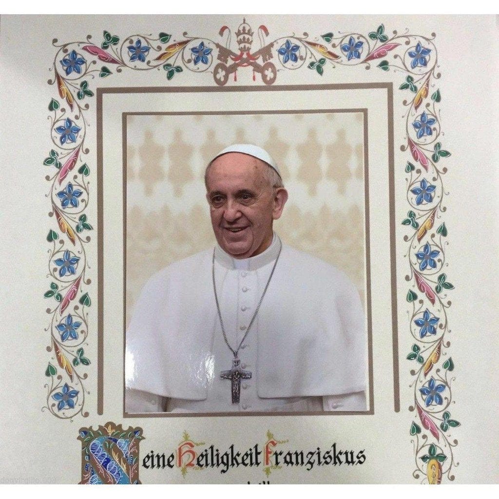 Handwritten Pope Francis Papal Apostolic Blessing- Papst Apostolischen Segen | Catholically