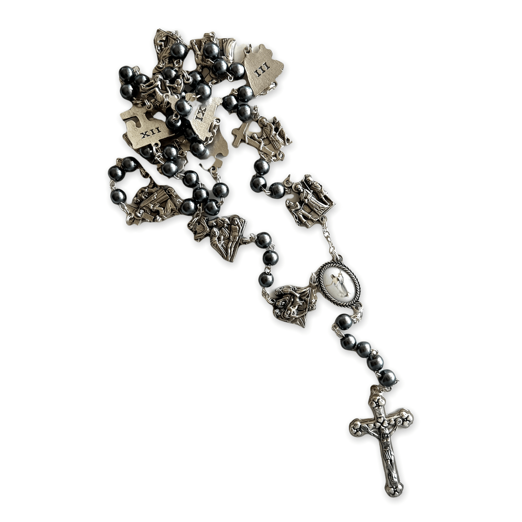 Hematite Rosary Stations Of The Cross - Easter rosary | Catholically