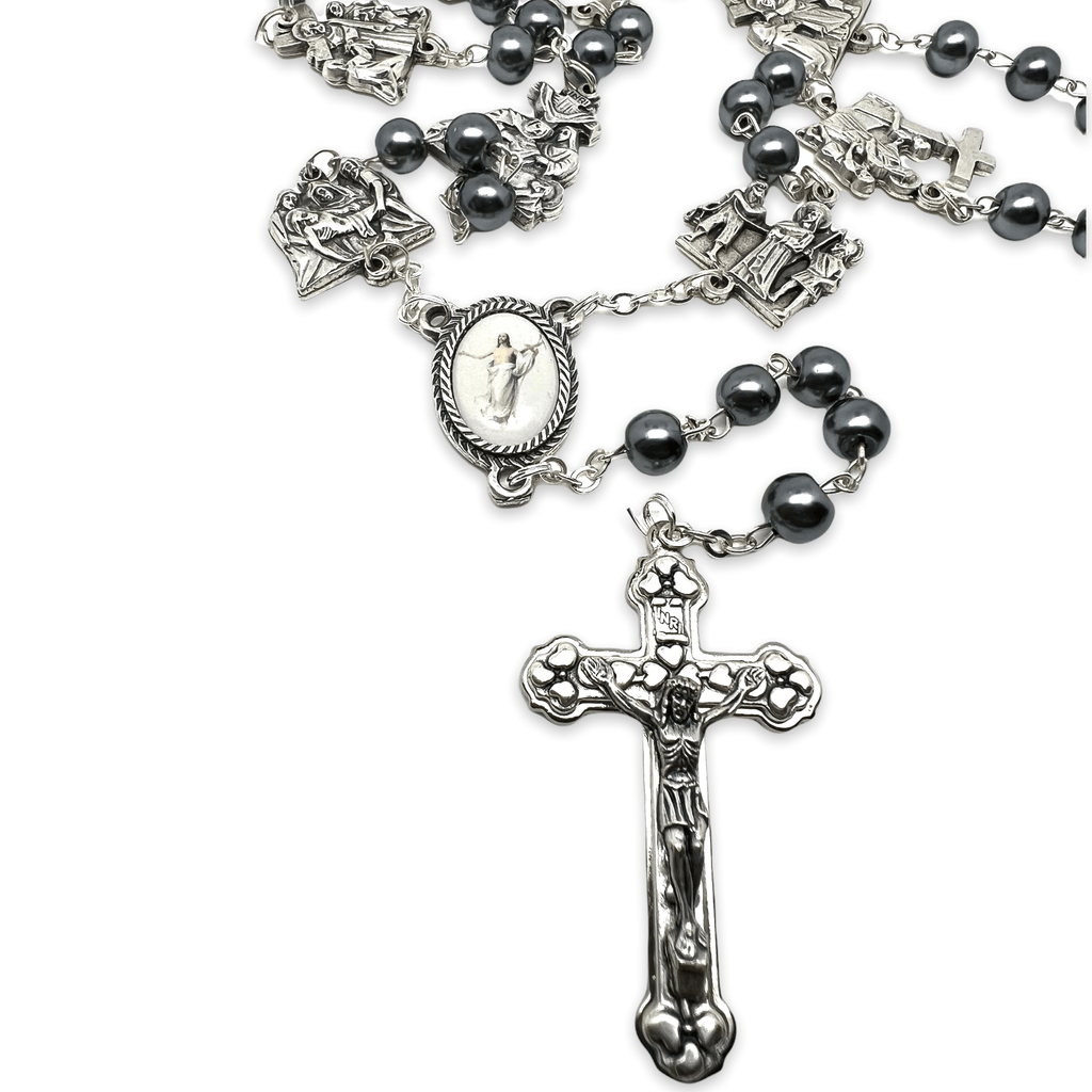 Hematite Rosary Stations Of The Cross - Easter rosary | Catholically