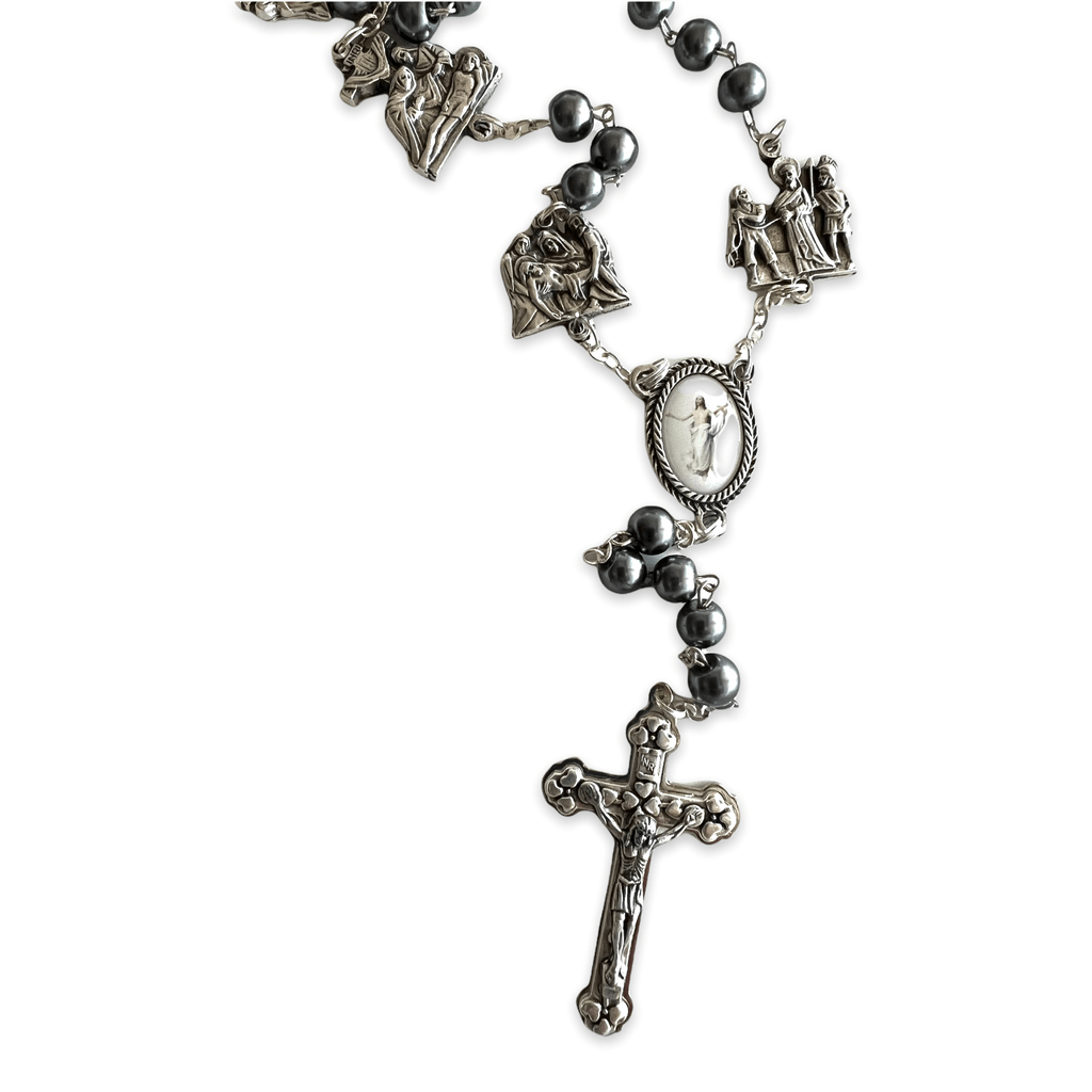 Hematite Rosary Stations Of The Cross - Easter rosary | Catholically