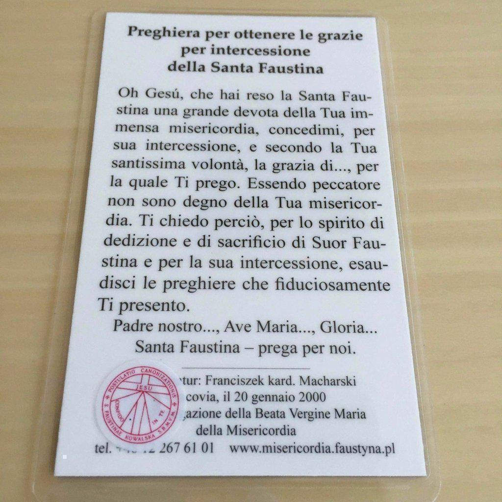 Holy Card with Relic : St. Faustina Kowalska | Catholically