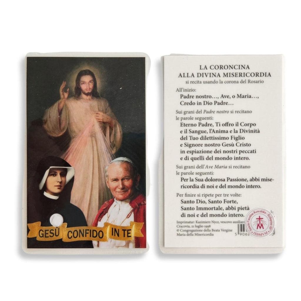 Holy Card with Relic : St. Faustina Kowalska | Catholically